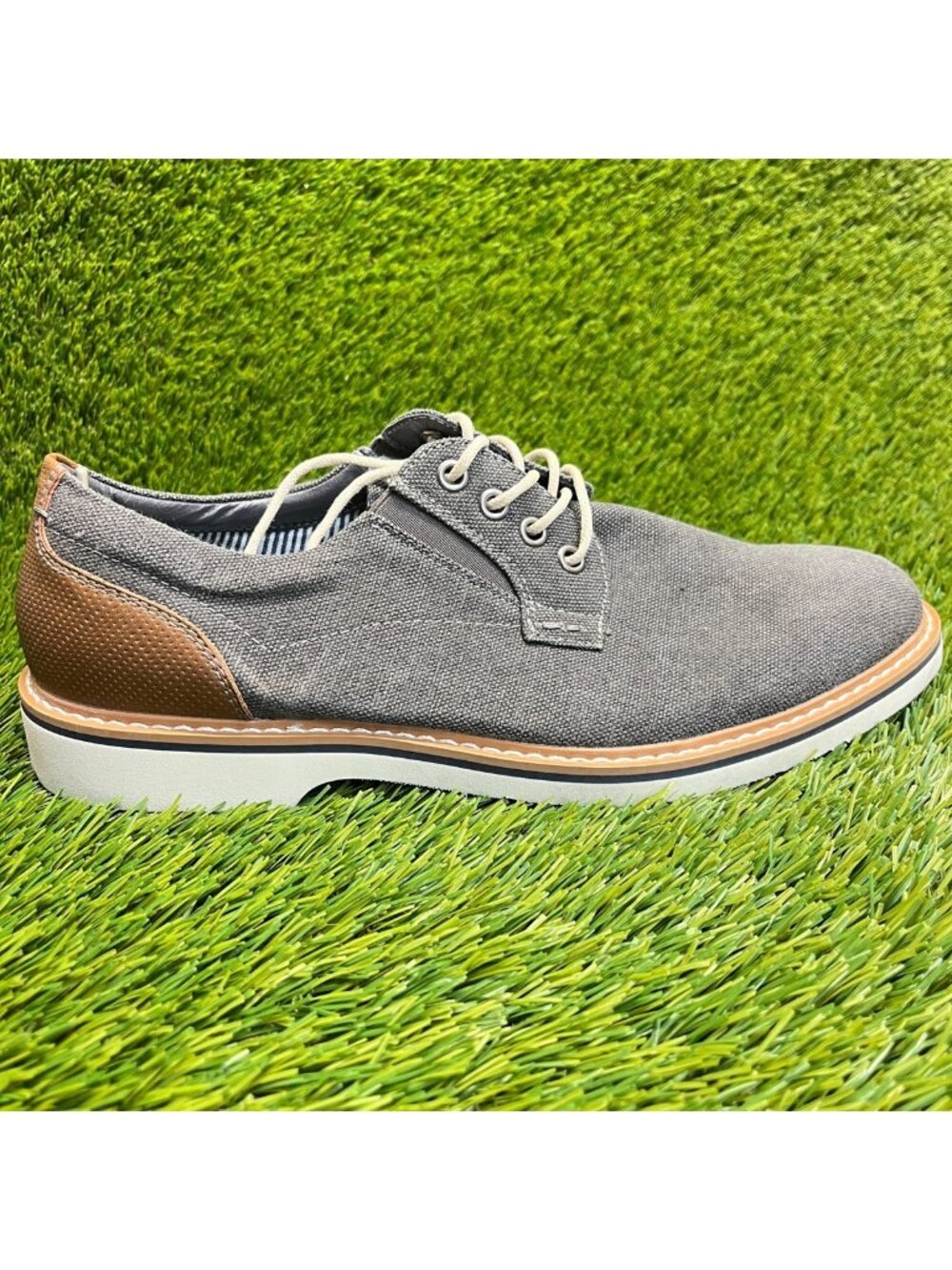 Nunn Bush Barklay Mens Size 8 Gray Brown Casual Classic Lace Up Oxford Shoes‎